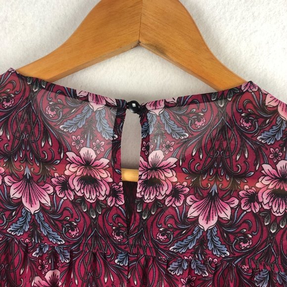 Nanette Lepore Women's Size 6 Moody Romance Pink Purple Black Shift Mini Dress - Picture 3 of 8